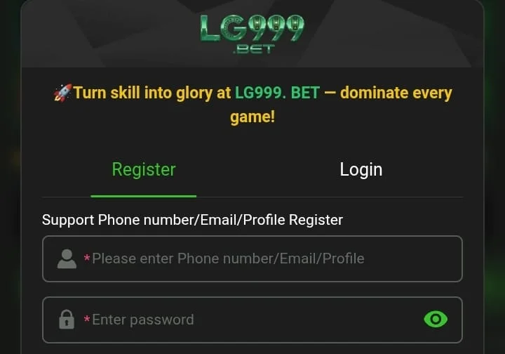 LG999 Game register and login