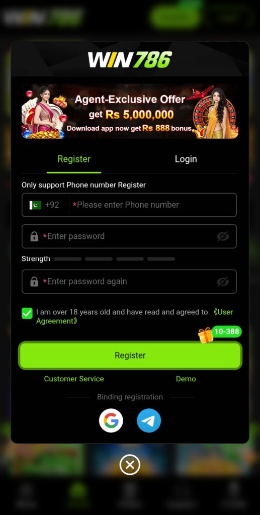 win786 game registration